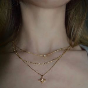 Brass layered necklace